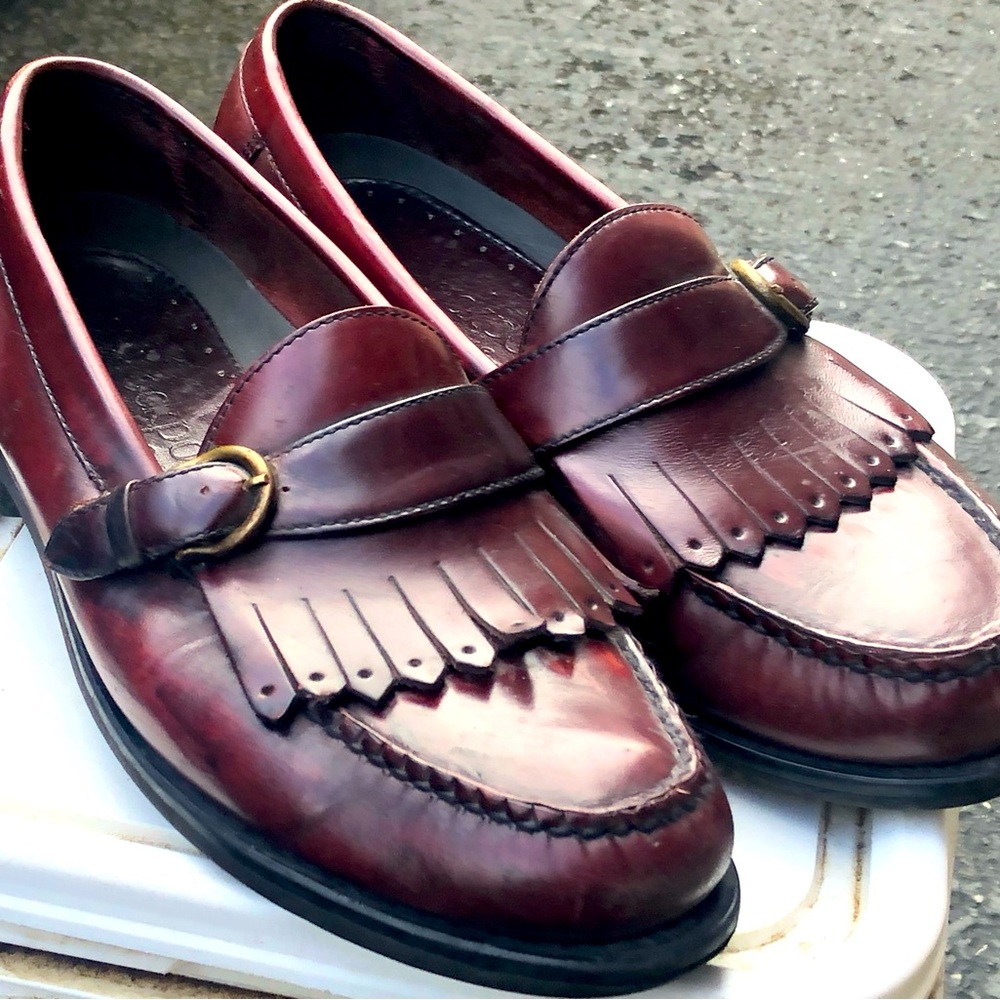 Rockport Vibram Penny Loafers Men’s Burgundy Leather Slip On Dress Shoes Sz 8M